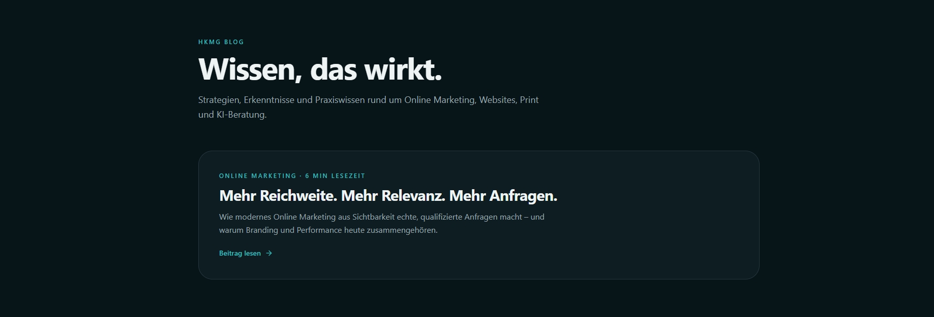 Was gutes Online Marketing heute leisten muss